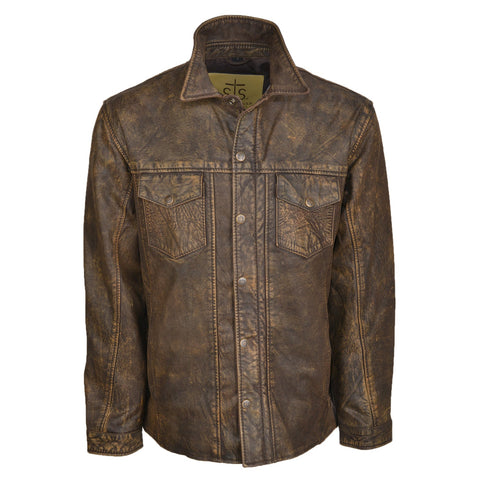 STS Ranchwear Ranch Hand Mens Leather Jacket Tobacco Brown