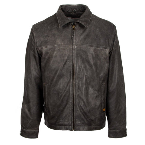 STS Ranchwear Rifleman Mens Leather Jacket Contemporary Stone Black