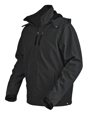 STS Ranchwear Mens Barrier Polyester Softshell Jacket Black Hooded
