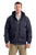 Berne Mens Navy Cotton Blend Highland Insulated Zip Hooded Sweatshirt