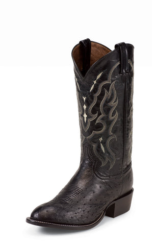 Tony Lama Mens Black Smooth Ostrich Goat Leather 13in Western Boots