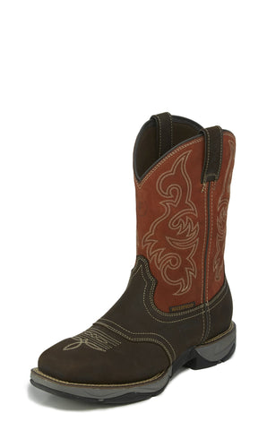 Tony Lama ST WP EH Mens Chocolate/Ruby Junction Leather Work Boots