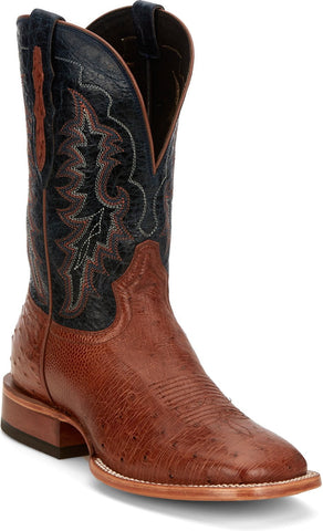Tony Lama 11in Goat Mens Navy/Brown Murillo Leather Cowboy Boots