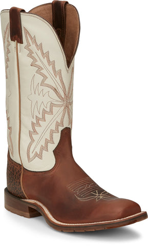 Tony Lama 13in TLX Mens Red Brown/White Antonio Leather Cowboy Boots