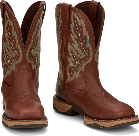 Tony Lama 11in Water Buffalo ST Mens Russet Burgess Leather Cowboy Boots