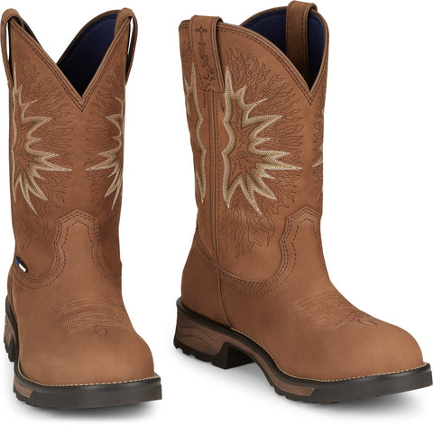 Tony Lama 11in CT WP Mens Saddle Boom Leather Cowboy Boots