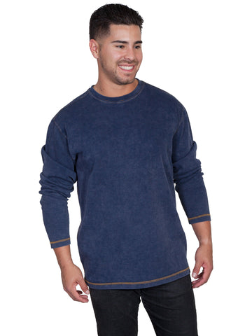Scully Mens Navy 100% Cotton Beefy L/S T-Shirt