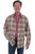 Scully Mens Stone/Red 100% Cotton Cord Plaid L/S Shirt