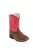 Old West Brown/Pink Toddler Girls Faux Leather Cowboy Boots