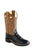 Old West Black/Tan Kids Boys Faux Leather Croc Cowboy Boots