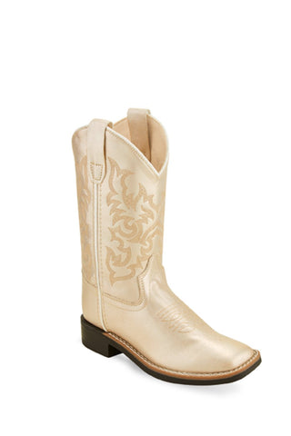 Old West Pearl Children Boys Faux Leather Cowboy Boots