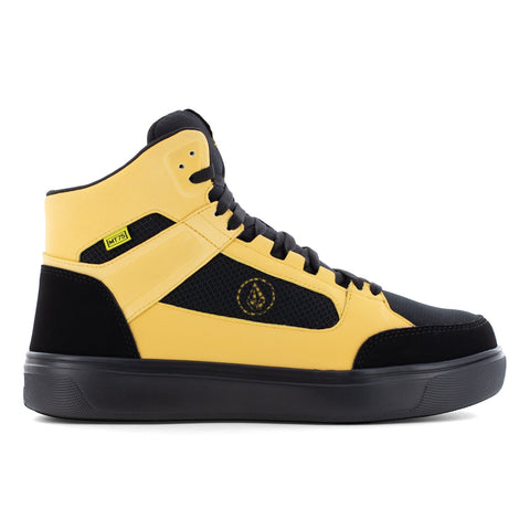 Volcom Mens Evolve Black/Tan Leather CT MetGuard Skate-Inspired Work Shoes