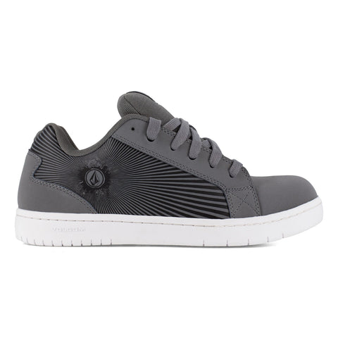 Volcom Mens Stone Op Art Dark Grey/Charcoal Leather CT Skate-Inspired Work Shoes