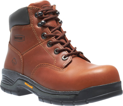 Wolverine Mens Brown Leather Harrison ST EH Lace-Up Work Boots