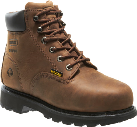 Wolverine Mens Brown Leather McKay WP ST 6in Work Boots