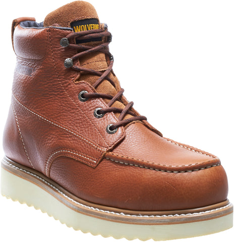 Wolverine Mens Honey Leather Moc-Toe 6in ST EH Work Boots