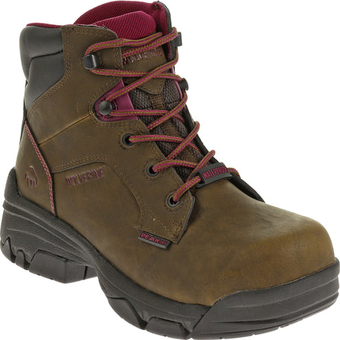 Wolverine Womens Brown Leather Merlin WP CT EH Work Boots