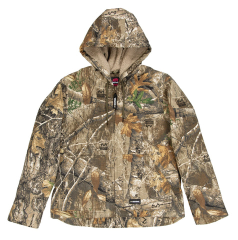 Berne Realtree Edge 100% Cotton Ladies Hooded Coat Sherpa