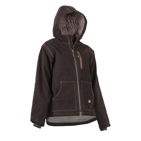 Berne Ladies Dark Brown 100% Cotton Ladies Hooded Jacket