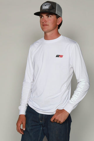 Kimes Ranch Mens K1 Tech Tee White Polyester Blend L/S T-Shirt