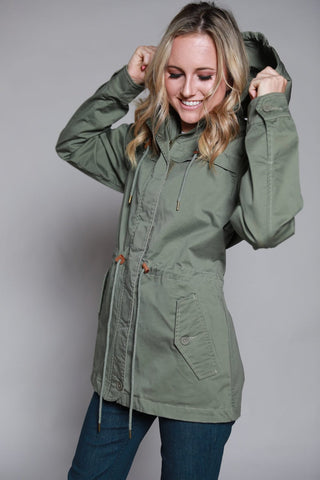 Kimes Ranch Womens Longrider 2 Anorak Dk Sage Cotton Blend Jacket