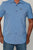Kimes Ranch Mens Spyglass Mini Check Blue Cotton Blend S/S Western Shirt